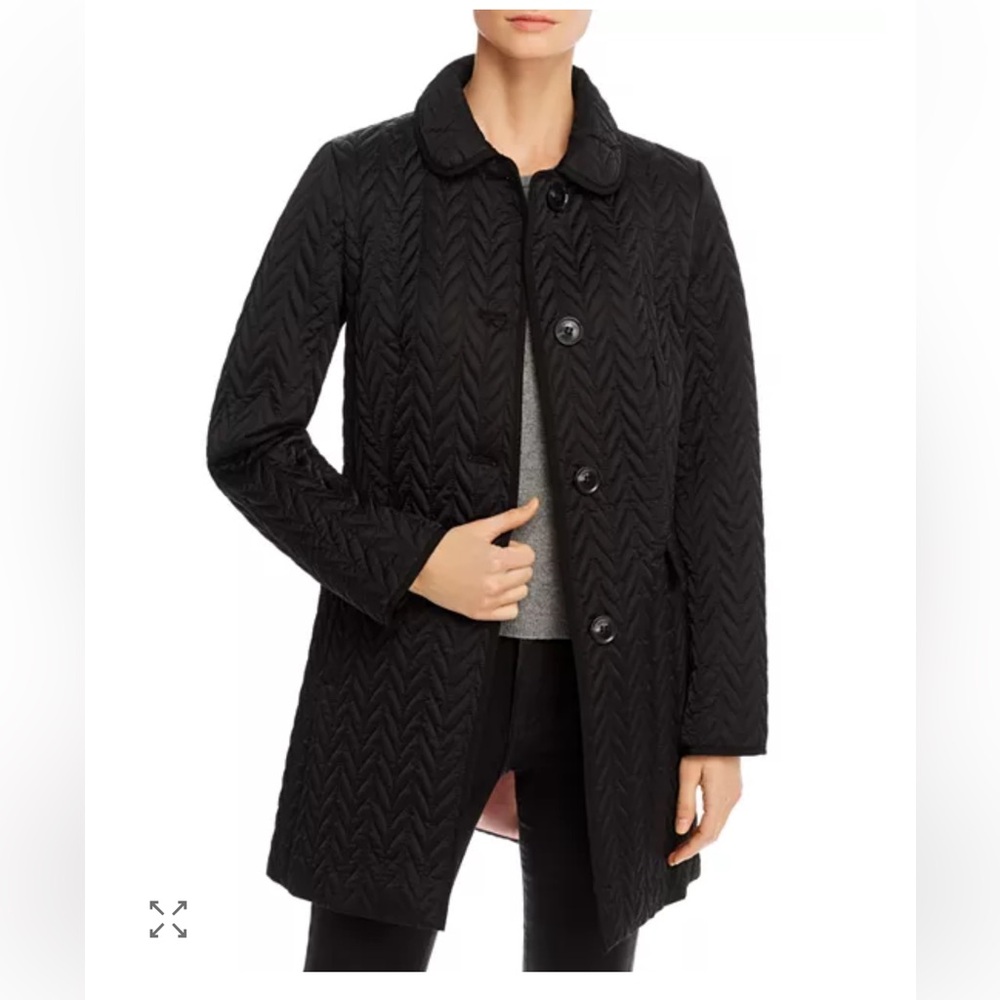 Kate Spade NEW YORK CHEVRON QUILTED‎ BARN BLACK JACKET SIZE XS